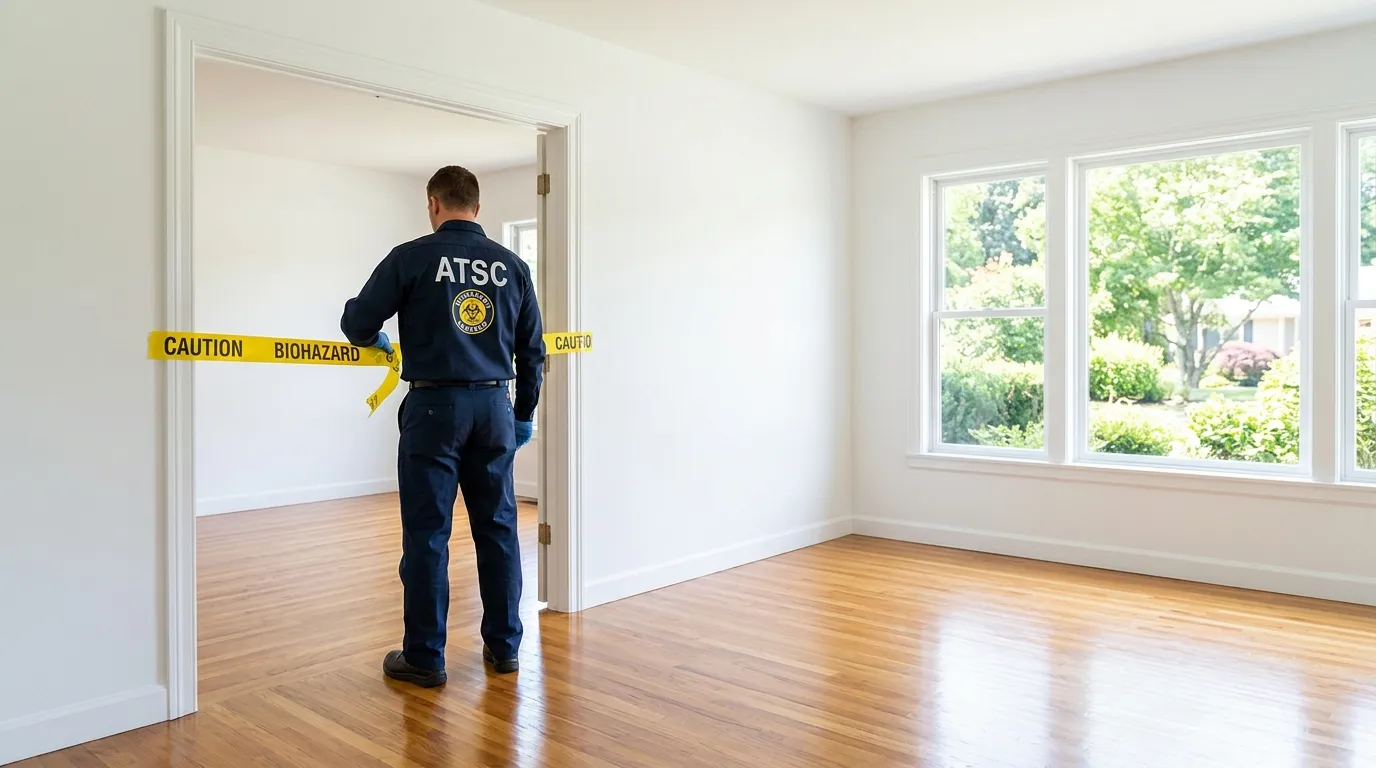 Certified biohazard cleanup crew performing Trauma Scene Cleanup in North Highlands